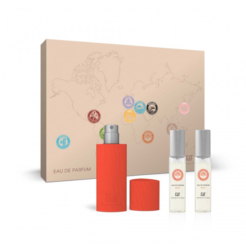 Eau de Parfum WAKA - MADAGASCAR Wooden Case 11ml + 2 Refills